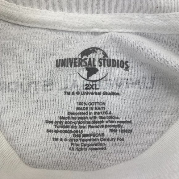 The Simpsons Shirt Men 2XL White Duff Beer Homer Graphic Print Universal Studios - Picture 4 of 8